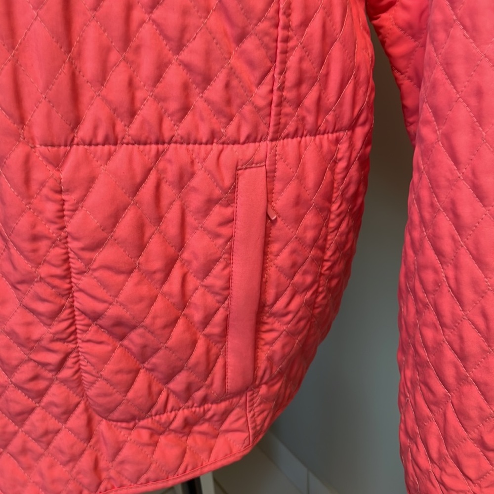 BLASSPORT  Reversible Quilted Jacket Solid Peach & Peach/White Gingham Print - Picture 5 of 10
